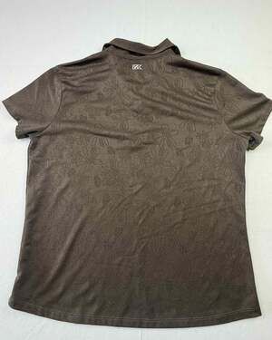 Cutter & Buck CB DryTec Women's XL Brown Floral Jacquard Polo Golf Shirt